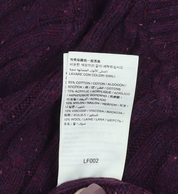 Superdry Women's Purple XS Cable-Knit Jumper