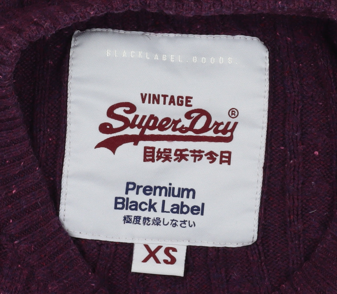 Superdry Women's Purple XS Cable-Knit Jumper