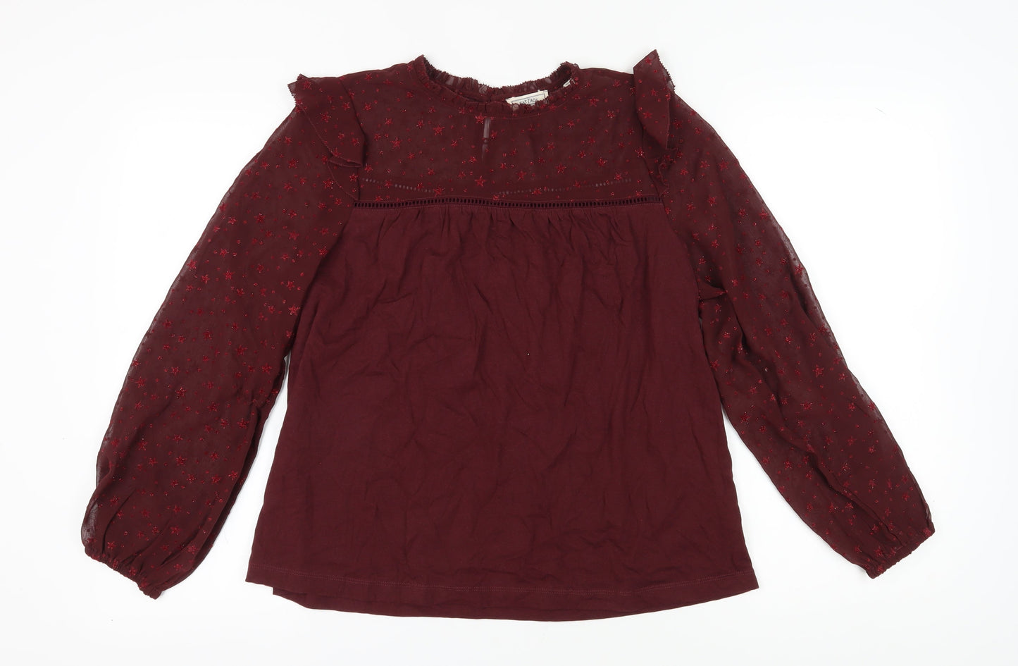 Fat Face Women's Red Tunic Blouse UK 12 Long Sleeve