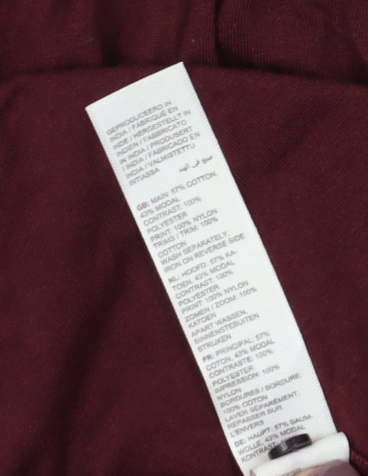 Fat Face Women's Red Tunic Blouse UK 12 Long Sleeve