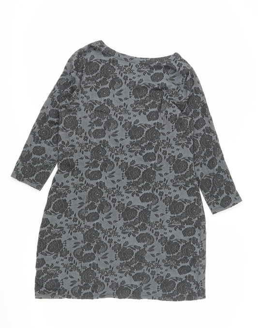 Laura Ashley Women's Grey Floral Dress, Size 12