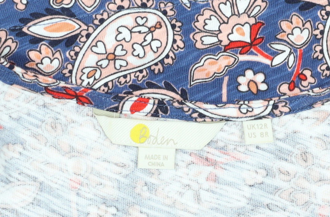 Boden Women's Blue Paisley Bodycon Dress Size 12
