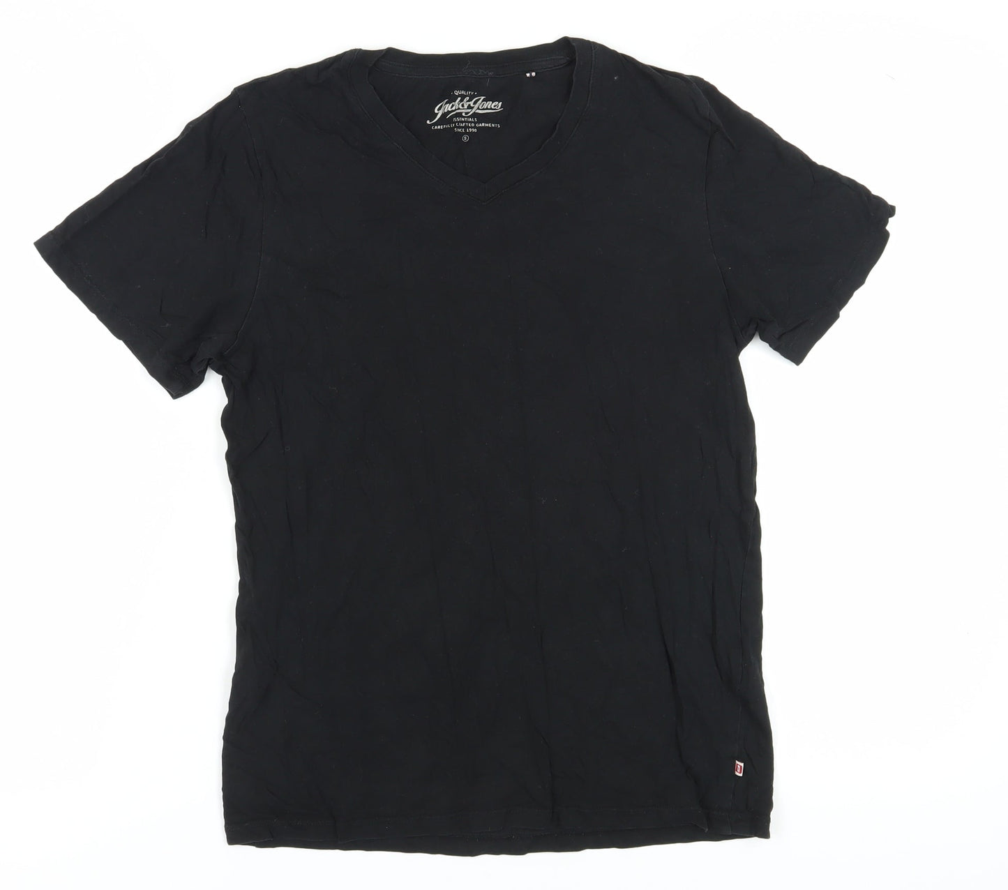 Jack & Jones Men's Black V-Neck T-Shirt, Size S