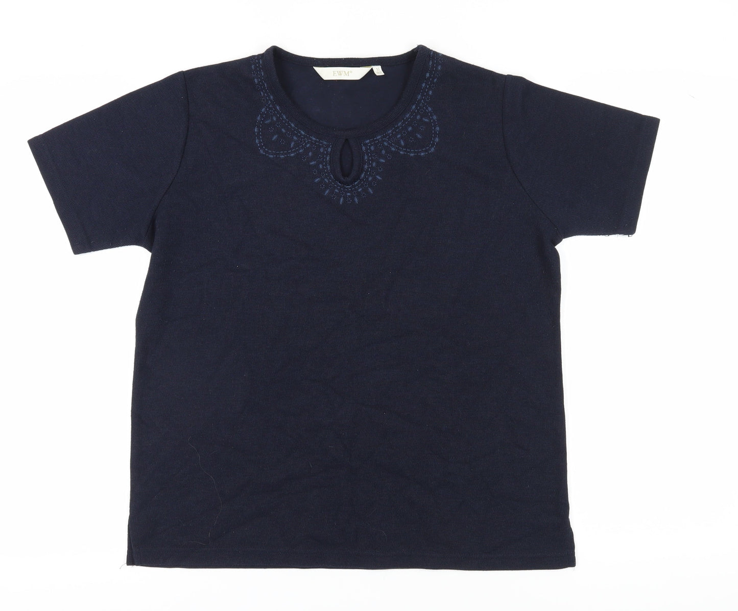 EWM Women's Blue Embroidered T-Shirt Size M