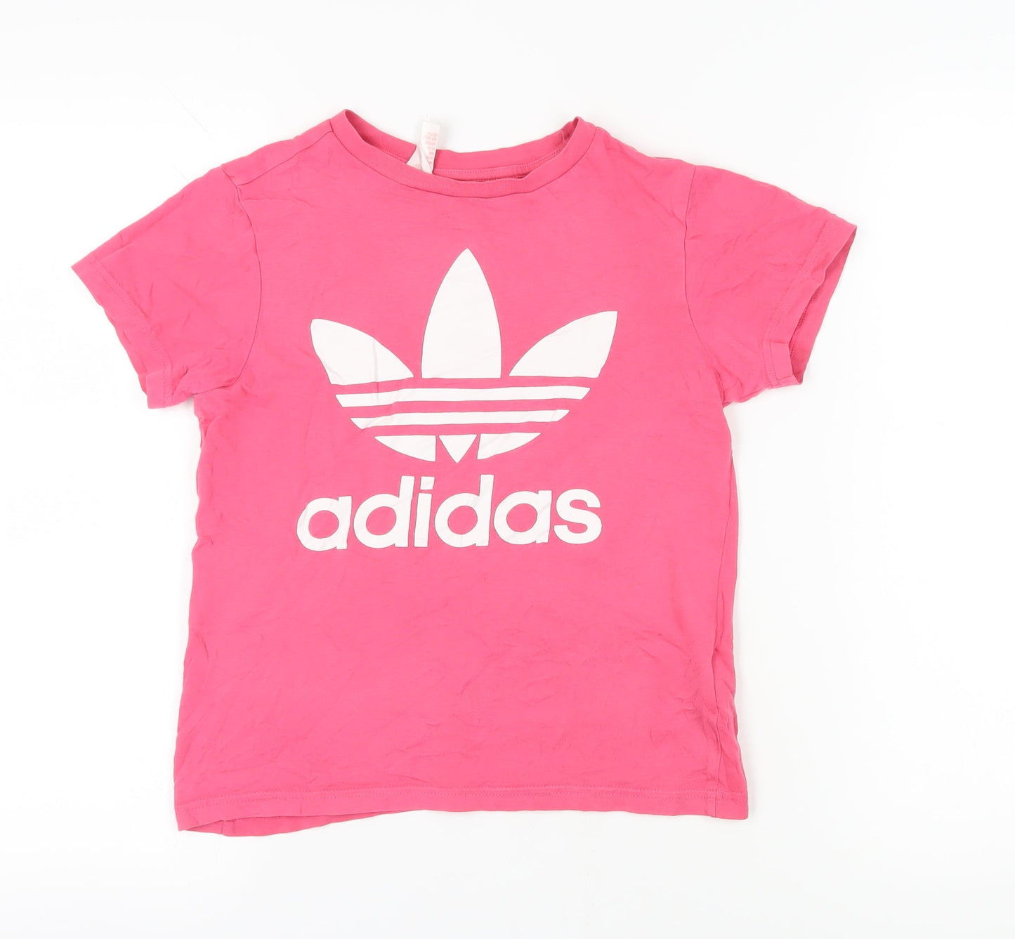 Adidas Womens Pink T-Shirt Size S Cotton Casual