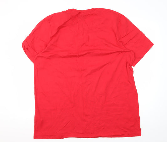 Mens UK Size 2XL Looney Tunes Red Cotton T-Shirt