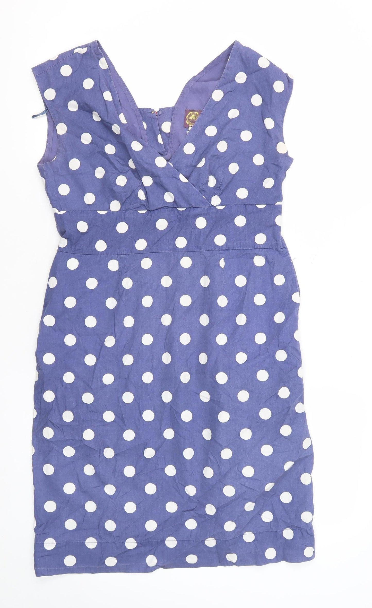 Joules Women's Blue Polka Dot Shift Dress Size 12