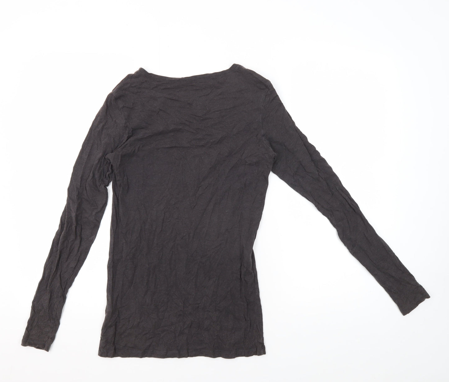 Fatface Women's Black Long Sleeve T-Shirt, Size 6, Cotton Modal