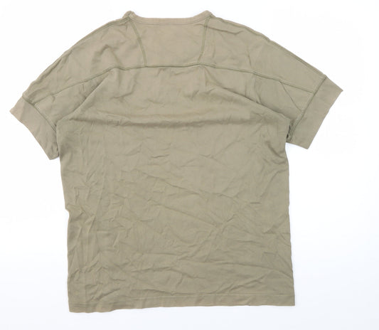 Jeff Banks Men's Beige V-Neck T-Shirt, Medium