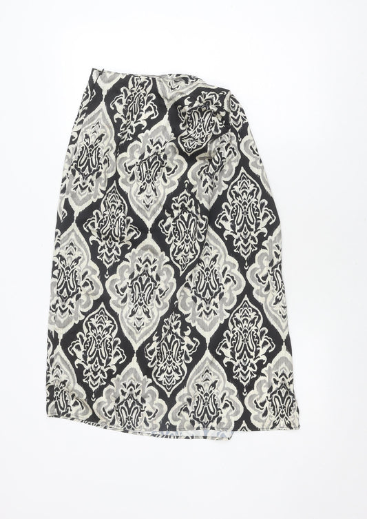 MNG Women's Black Geometric Pencil Skirt Size 10