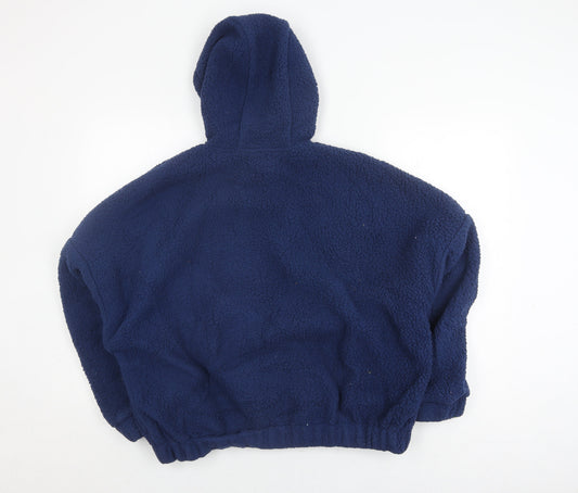 Nautica Kids Blue Fleece Logo Hoodie Jacket, Size 10