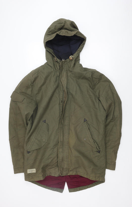Jack & Jones Green Parka Men's Hooded Jacket Size L