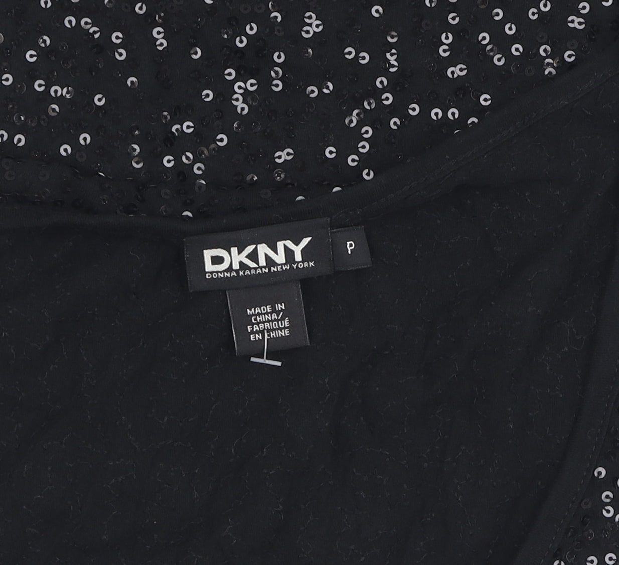 DKNY Women's Black Sequin Tank Top, Petites Size