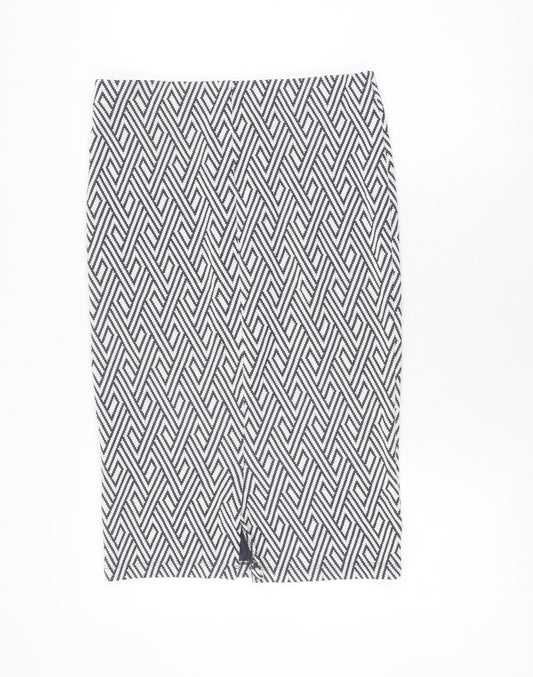 Zara Women’s Blue A-Line Geometric Short Skirt