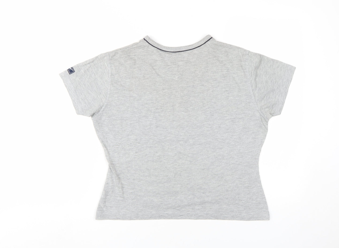 Reebok Women's Grey V-Neck T-Shirt, Size M, Casual Wear