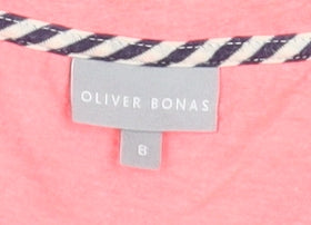 Oliver Bonas Women's Pink V-Neck Sleeveless T-Shirt Size 8