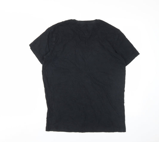 Tommy Hilfiger Mens Black L Cotton Crew Neck T-Shirt