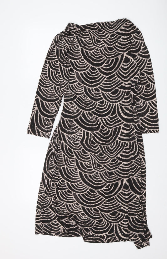 Fenn Wright Manson Women's Black Geometric Wrap Dress - Size 12