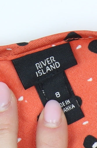 River Island Women’s Orange Polka Dot Camisole Tank Top