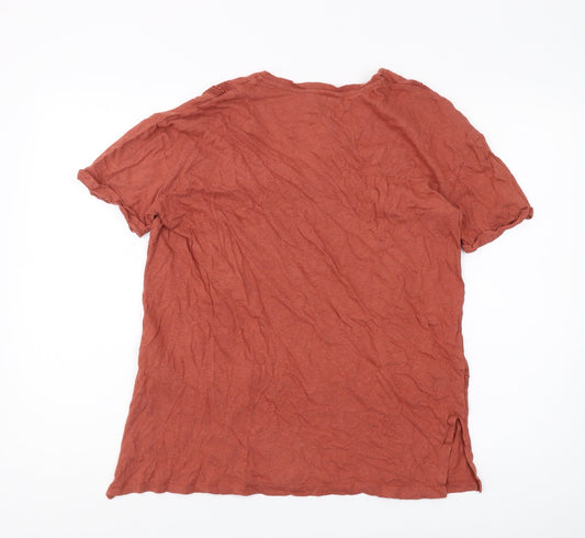 Womens UK Size M Long Tall Sally Red Cotton Blend T-Shirt