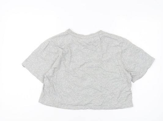 Ellesse Women's Grey Cropped T-Shirt Size 10
