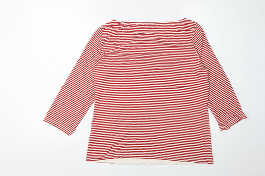 Hobbs Women’s Red Striped T-Shirt - Size L