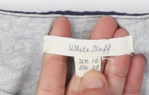 White Stuff Women's Grey Striped Tunic Size 10