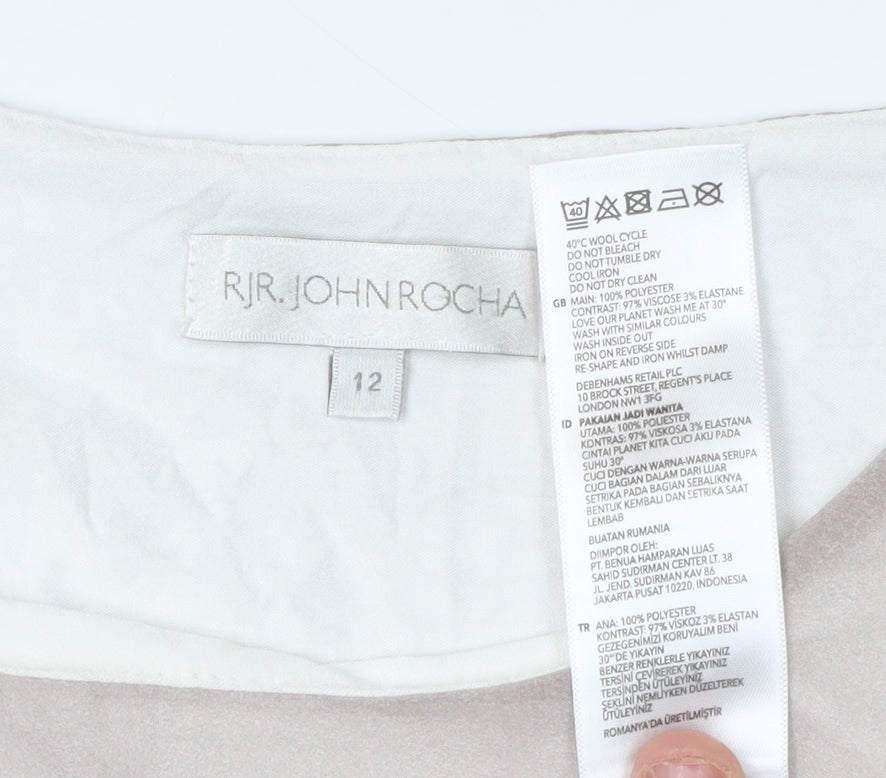 RJR John Rocha Women’s Ivory Sleeveless Tank Size 12