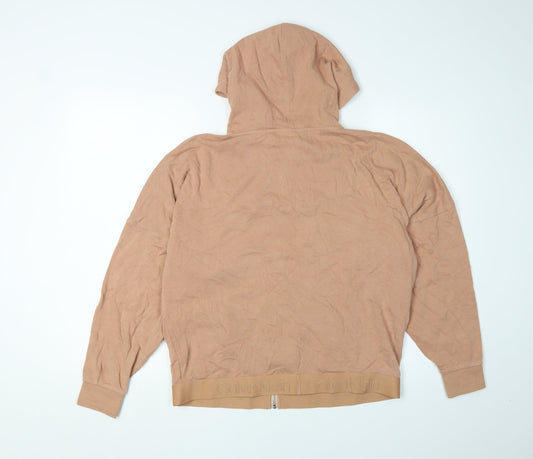 Calvin Klein Women Beige Full Zip Hoodie S Regular