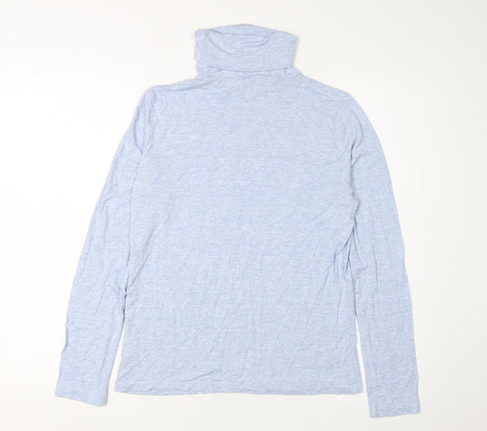 Hobbs Women's Blue Roll Neck Jersey T-Shirt M