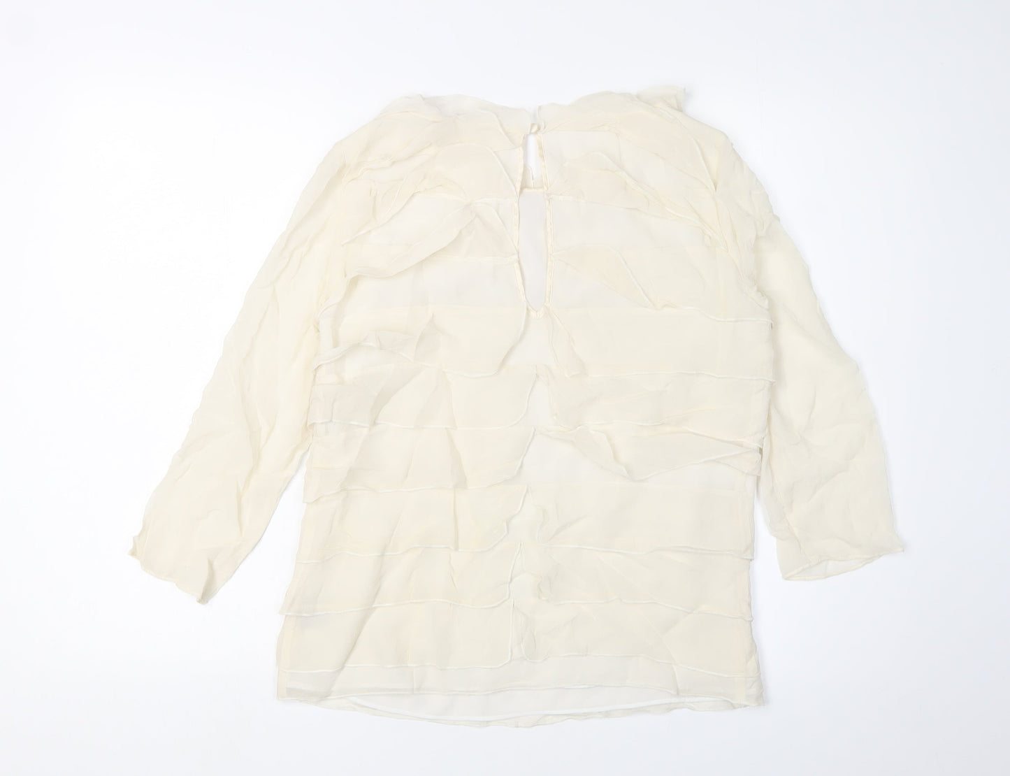 Reiss Ivory Silk Blouse, Women’s Size 10, Tunic Style