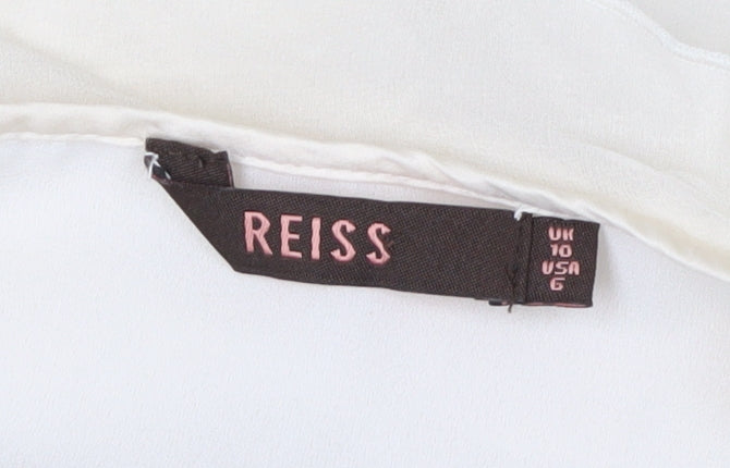 Reiss Ivory Silk Blouse, Women’s Size 10, Tunic Style