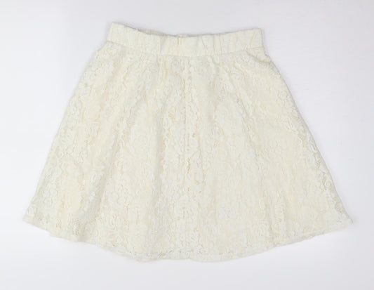 Yessica Women's Ivory Lace A-Line Skirt, Size S