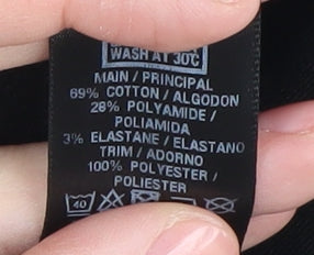 Brand and care label for Miss Selfridge Women’s Black Bodycon Mini Dress, size UK 8