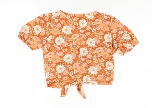 Hollister Women's Floral Cropped Blouse XS