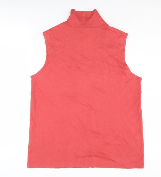 Womens UK Size M Lands' End Red 100% Cotton Tank