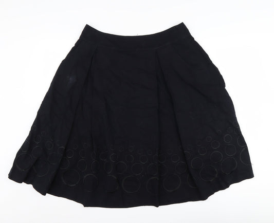 Laura Ashley Women's Black Cotton Skirt Size 14