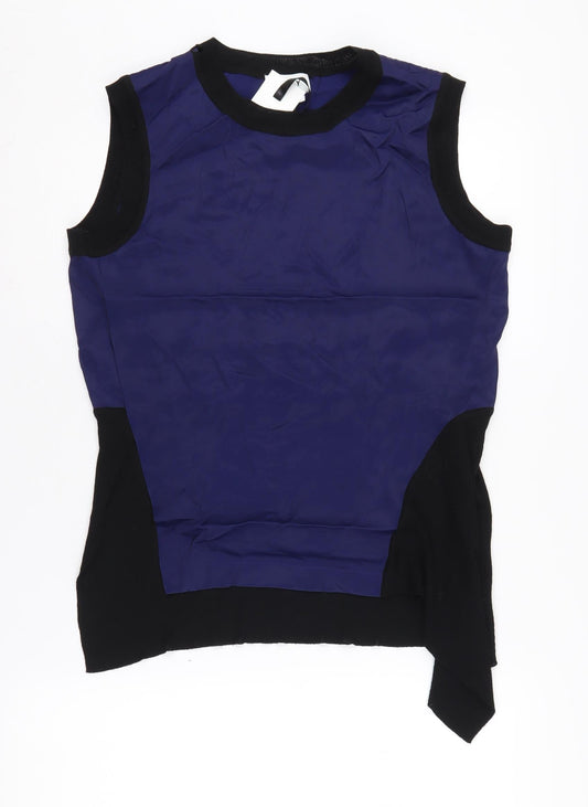 DKNY Women's Blue Sleeveless Blouse Size S