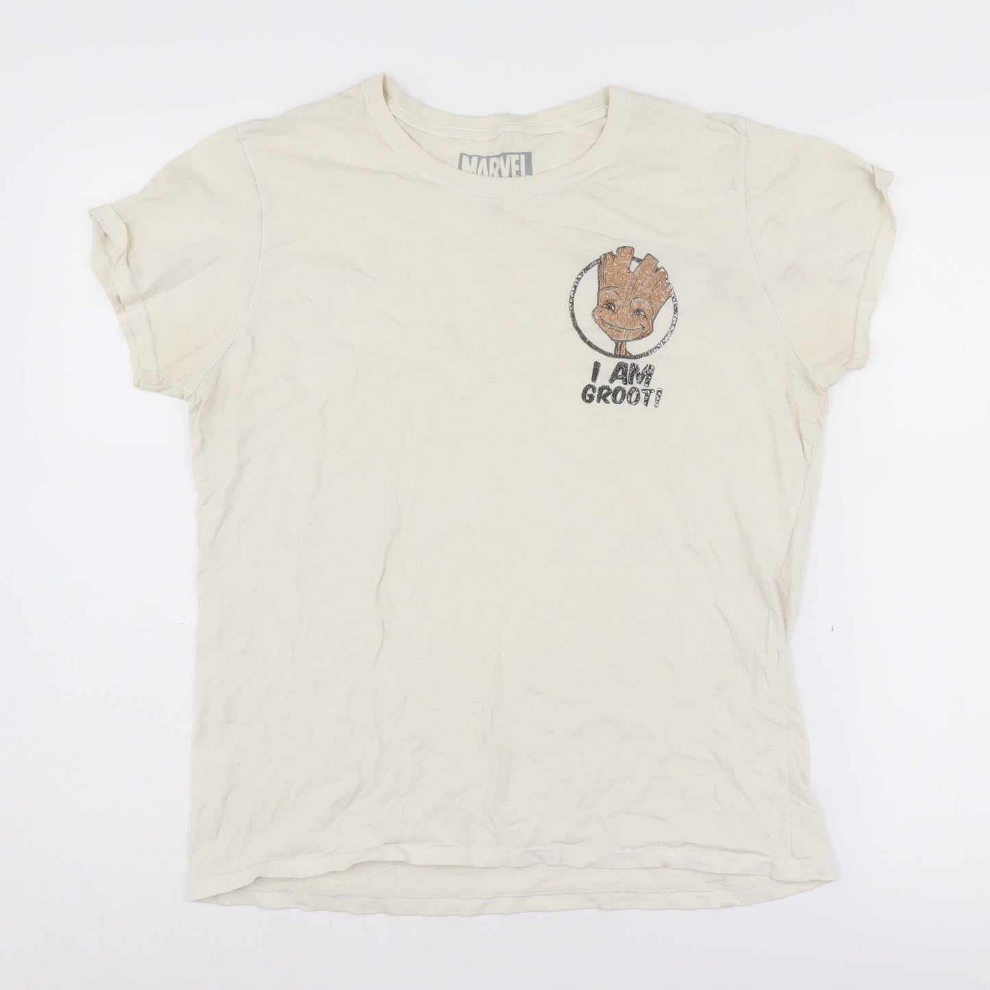 Marvel Unisex Ivory Groot Comic T-Shirt L