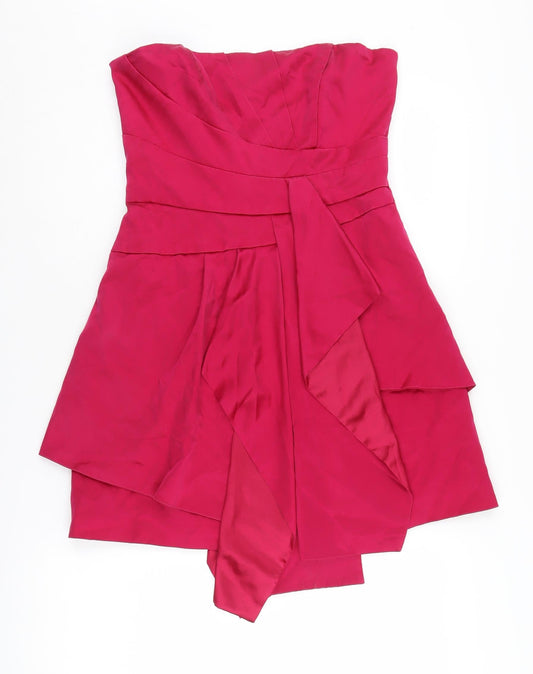 Karen Millen Pink Asymmetric Dress, Size 12, Party Ready