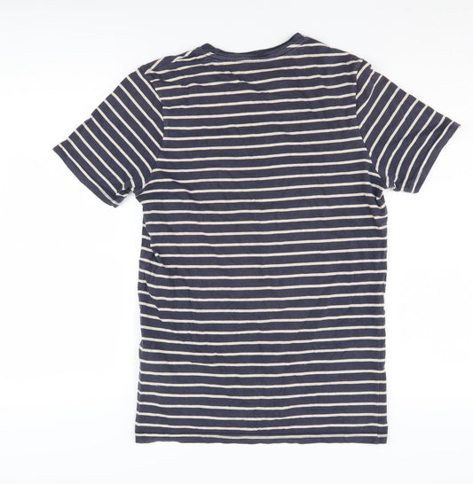 Jack & Jones Men's Blue Striped Slim Fit T-Shirt, S