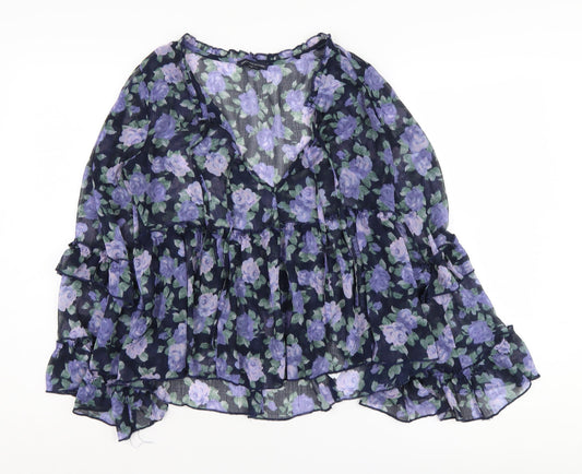 Womens UK Size S American Eagle Outfitters Multicoloured Viscose Blend Blouse