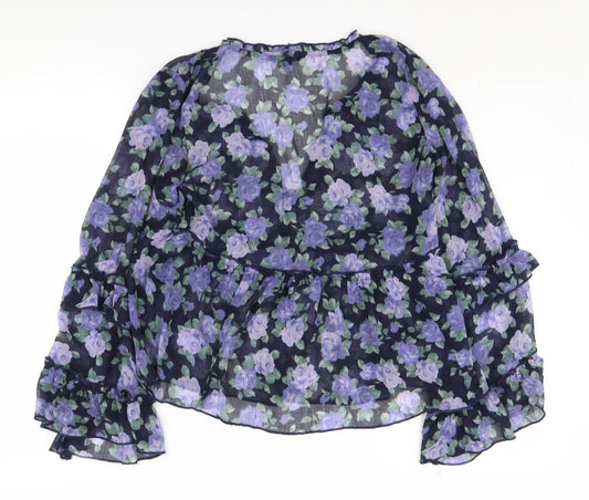 American Eagle Women’s Floral Blouse, Multicoloured, Size S