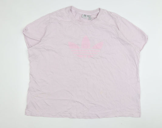 Womens UK Size 3XL adidas Pink Cotton T-Shirt
