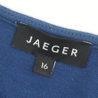 Jaeger Women's Blue A-Line Knee Length Dress, Size 16