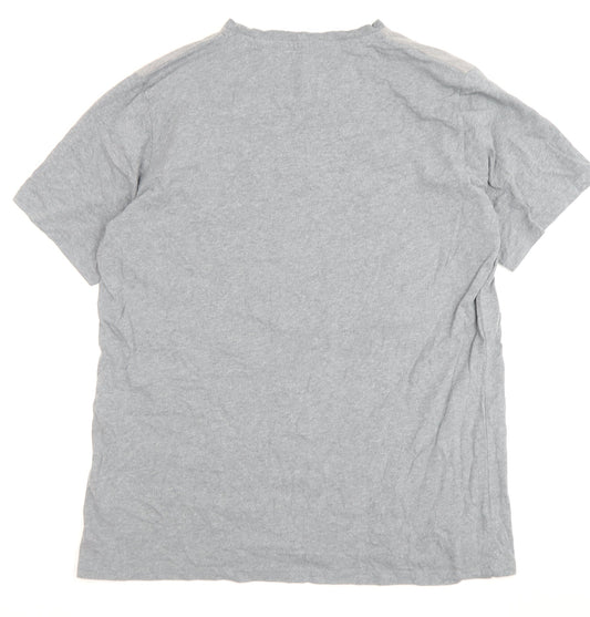 Blood Brother Men's Grey Cotton T-Shirt, Large, Crew Neck