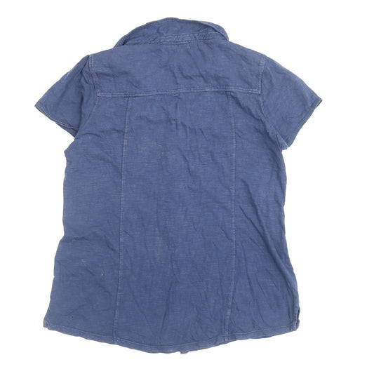 FatFace Women’s Blue Button-Up Shirt Size 12