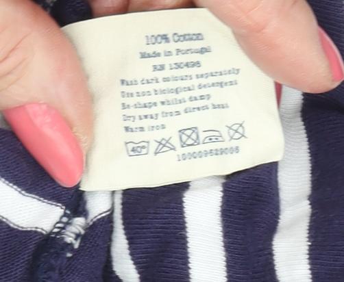 Jack Wills Women's Blue Striped T-Shirt Size 6