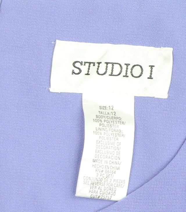 Studio I Women's Purple Sheath Dress Size 12