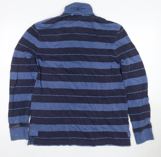 Howick Men's Blue Striped 1/2 Zip Sweatshirt M